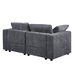 English Elm Modular Chenille Grey Sectional Sofa Set - Flexible 6-Piece Design For Modern Living Spaces & Comfort W1123S00014