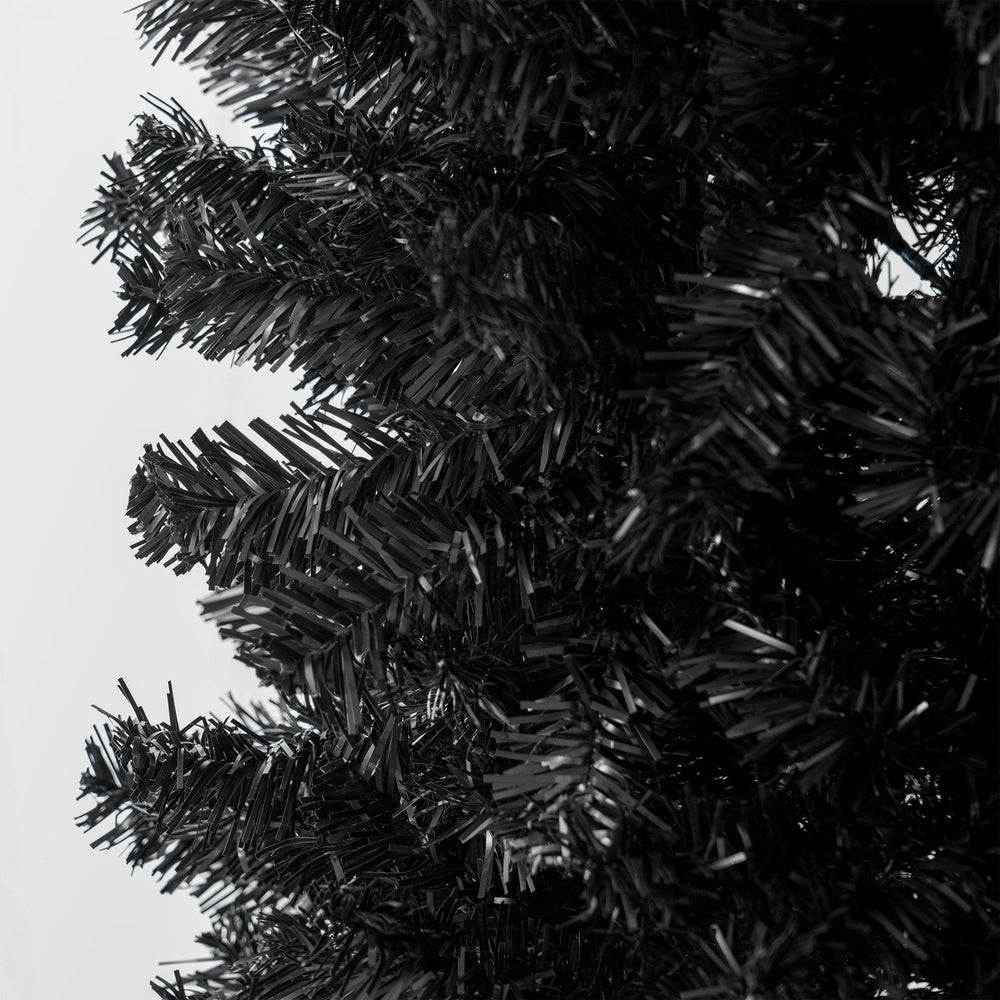 English Elm Homcom 8Ft Slim Black Pencil Christmas Tree - Realistic Douglas Fir For Modern Holiday & Halloween Decor W2225P249616