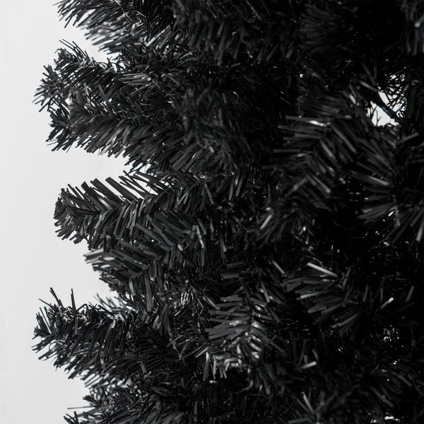 English Elm Homcom 8Ft Slim Black Pencil Christmas Tree - Realistic Douglas Fir For Modern Holiday & Halloween Decor W2225P249616