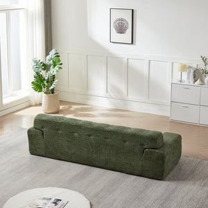 English Elm [video]87.4-inch Cloud Series Chenille Three-seater Sofa with Tufted Square Arms for Living Rooms Green W3505P383949