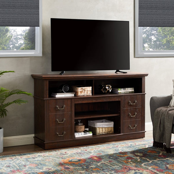 English Elm Retro 60 Inch Media Console with Enclosed Storage Mid Century Modern Living Room W2275P460426
