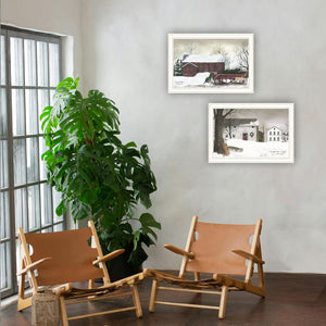 English Elm Trendy Decor 4u Billy Jacobs Christmas Two Panel Framed Wall Art White Wood Set B067P255224