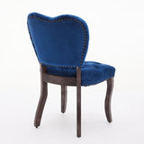 English Elm French Vintage Tufted Upholstered Fabric Dining Chair,Set Of 2,Blue,Sw1869Bl