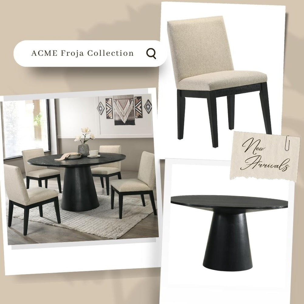 English Elm Adn01802-1 Round Oak Veneer Dining Table Top Matte Black Modern Transitional B2726P250490