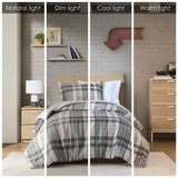 Intelligent Design Blake Casual Plaid Duvet Cover Set ID12-2335 Tan/Gray