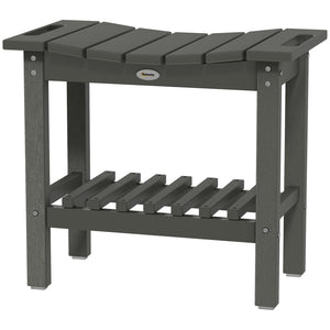 English Elm Outsunny Hdpe Shower Bench with Handles Wood Grain Stool Storage Shelf Bath Patio W2225P485639