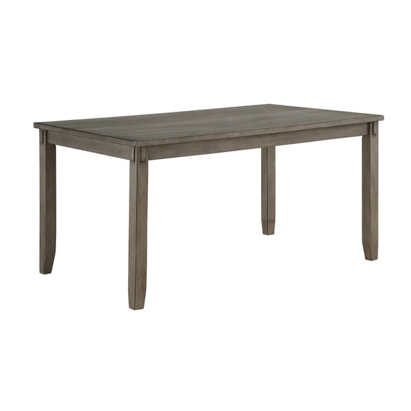 English Elm Transitional 6 Piece Gray Wood Dining Set with X-back Chairs Bench Faux Leather Seats B011P211344