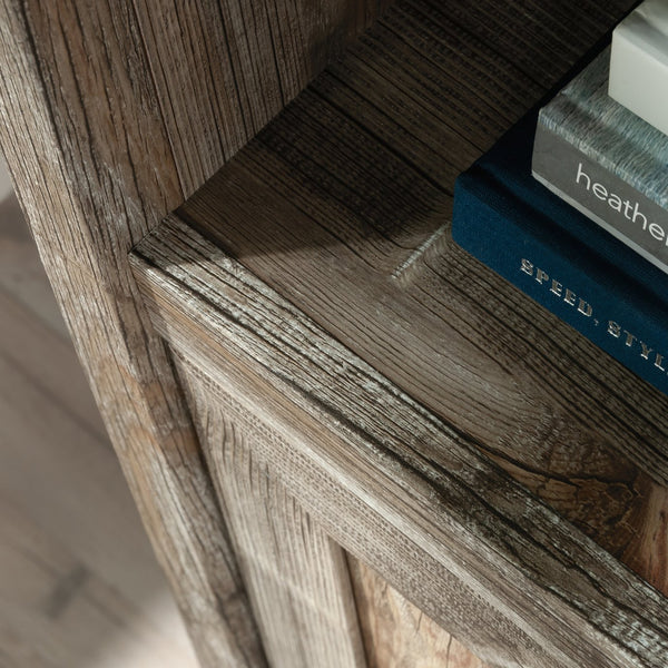 English Elm Library Cabinet With Doors - Stylish Brown Finish, Adjustable Shelves & Space-Saving Design For Home B356P367970