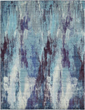 Unique Loom Jardin Lilly Machine Made Abstract Rug Blue, Blue/Gray/Navy Blue/Turquoise/Ivory 10' 0" x 13' 1"