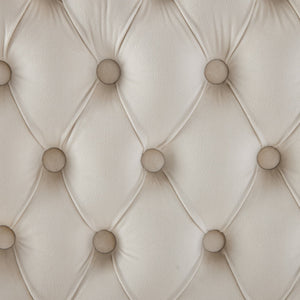 English Elm Velvet Mid-Century Double Dining Loveseat Bench with Hand-Tufted Buttons, Wingback Comfort, Luxe Seating Beige W1143P362522