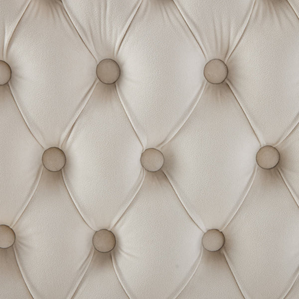 English Elm Velvet Mid-Century Double Dining Loveseat Bench with Hand-Tufted Buttons, Wingback Comfort, Luxe Seating Beige W1143P362522