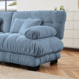 English Elm Pariss Modular Left Sectional Sofa in Breathable Chenille with Thick Foam Cushions W714P284884