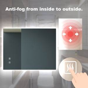 English Elm 36X28 Inch Led Vanity Mirror - Dimmable, Anti-Fog, Adjustable Color Temp, Ip54 Waterproof, High Cri W1992P211074