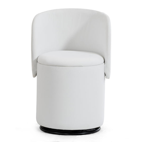 English Elm Stylish Barrel Swivel Accent Chair Upholstered Seat with Storage for Vanity or Dining W3248P424642