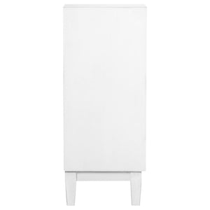 English Elm Carillon Honeycomb Relief White Accent Cabinet with Sculptural Doors for Entryway Storage B062P441318