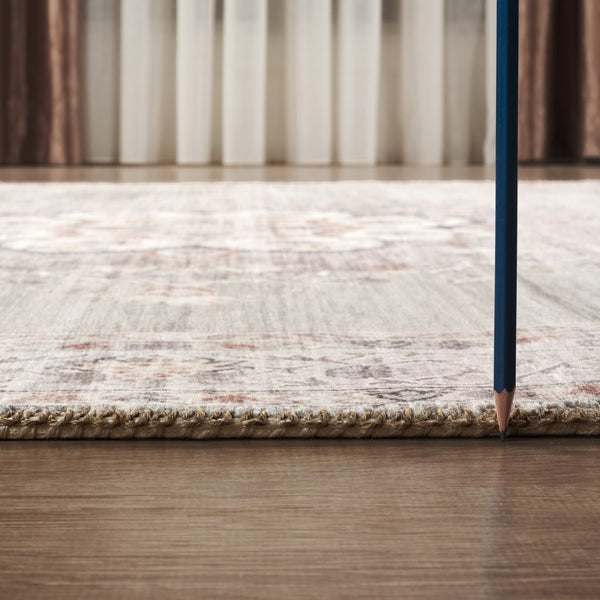 English Elm Oxford Medallion Area Rug Stain Resistant Low Pile Polyester for Living Room Decor B186P428902