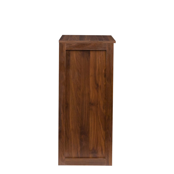 English Elm Brown walnut modular wine bar cabinet with hutch and shelves — versatile storage, display, buffet unit W331P282805