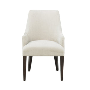 English Elm Beever Wood Chenille Armchair - Elegant Cream Upholstered Accent Chair With Ergonomic Support B365P397713
