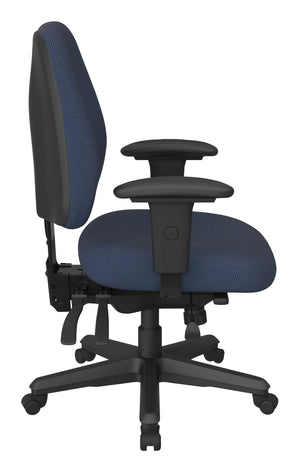 OSP Home Furnishings Ergonomics Chair Adjustable Lumbar Support Office Seat with Padded Cushion and Greenguard Certified Blue Galaxy 43808-296