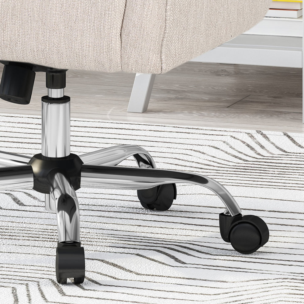 English Elm Christopher Knight Home® - OFFICE Contemporary Swivel Chair with Button-Tufted Diamond Stitching, Chrome Base, Adjustable Height and Casters Beige 65313.00FBGE