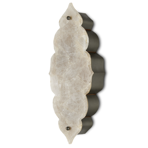 Andalusia Wall Sconce: Moroccan-Inspired Elegance with Wrought Iron and Quartz for Stunning Glow