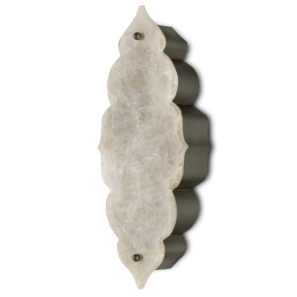 Andalusia Wall Sconce: Moroccan-Inspired Elegance with Wrought Iron and Quartz for Stunning Glow