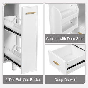 English Elm Christopher Knight Home® - 24" Bathroom Vanity with Ceramic Sink, Solid Wood Frame, Soft-Close Drawers & Ample Storage Appeal White N759P269734K