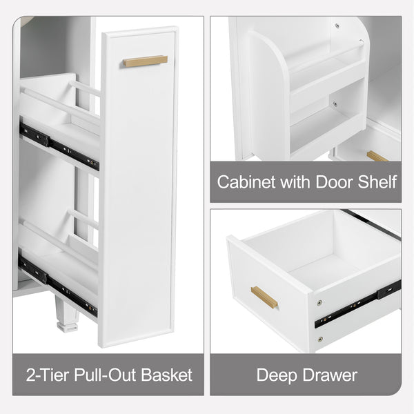 English Elm Christopher Knight Home® - 24" Bathroom Vanity with Ceramic Sink, Solid Wood Frame, Soft-Close Drawers & Ample Storage Appeal White N759P269734K