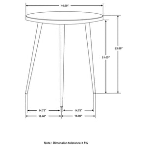 English Elm Delilah Marble Accent Table with White Polished Top and Gold Metal Frame — Luxury Round Modern Side Table B062P328668