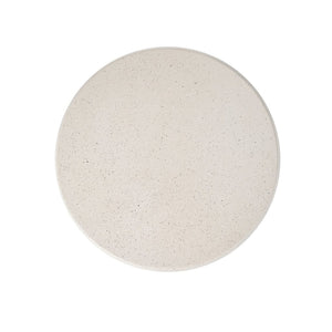 English Elm U_style Sculptural Mushroom Pedestal Table Travertine Mgo Stone Look Patio Accent Beige N711P422070K