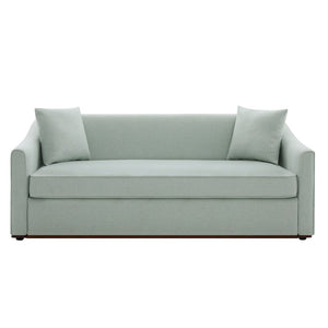 English Elm Modern Chenille Three Seater Sofa with Rubberwood Base and Wrap Around Arms for Living Room Blue N763S000110C