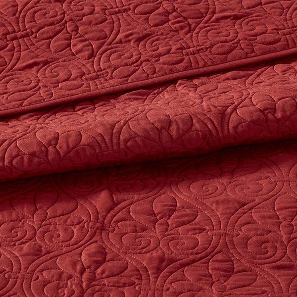 English Elm Reversible Madison Park Quebec King Bedspread Set with Quilted Texture, Oversized Drape and Antimicrobial Freshness Protection Red 17.72 L x 15.35 W x 8.66 H B03597458