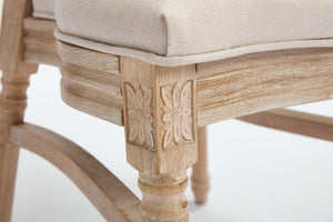 English Elm French Country Dining Chairs Set Of 2 - Upholstered Rattan Back, Stackable, Elegant For Any Space W3426P322684