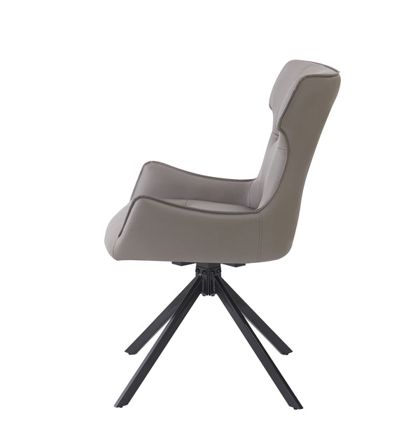 English Elm Damita Camel Faux Leather Swivel Side Chair Set of 2 — Padded Seat & Back, 180° Swivel, 220lb Capacity B2726P383865