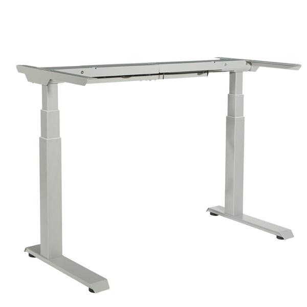 OSP Home Furnishings Electric Sit Stand Desk Base with Dual Motor Legs Whisper Quiet and Supports up to 250 Lb Silver A2EB322-SV