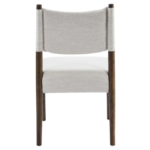 English Elm Mid-century Modern Linen Blend Dining Chairs Rubberwood Legs Sculptural Backrest Set of 2 Beige,Walnut N768P442401W