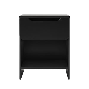 English Elm Walker Edison - Modern Minimalist 1-Drawer Nightstand With Cubby – Black