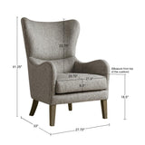 Madison Park Arianna Transitional Swoop Wing Chair FPF18-0429 Grey