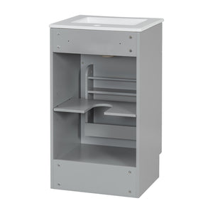 English Elm [video] Compact Sage Green Bathroom Vanity with Ceramic Sink Soft Close Cabinet Grey N759P237932E