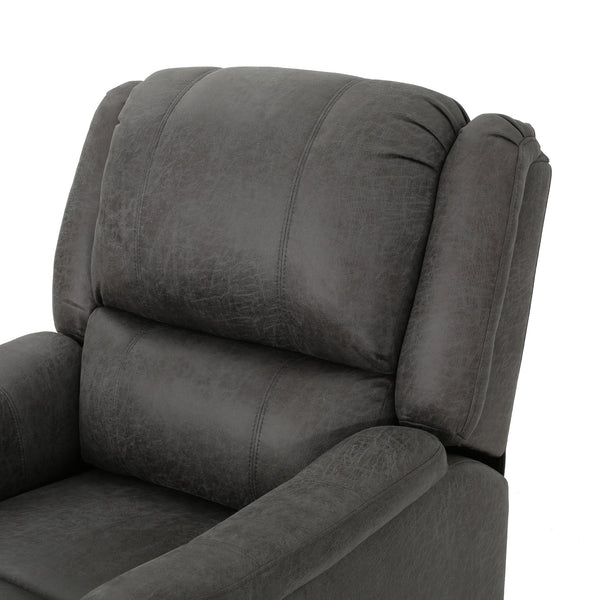English Elm Christopher Knight Home® - GLIDER Plush Fabric Swivel Recliner with Smooth Gliding Motion, Contemporary Upholstered Comfort Slate 61368.00MF
