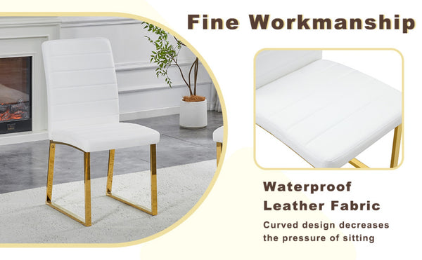 English Elm 6-pack Pu Leather Dining Chairs with Iron Frame and Thick Foam Cushion for Home or Office W2920S00101