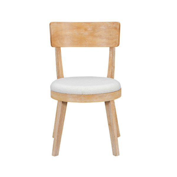 English Elm Set Of 2 Modern Upholstered Dining Chairs In Beige, Durable Rubberwood Frame For Stylish Comfort N842P315186N-GIGA