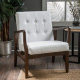 Christopher Knight Home® - Noble House - Marcola Mid Century Modern Faux Leather Club Chair with Wood Frame