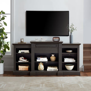 English Elm Media Console Large Grey TV Stand for 65" TVs with Ample Storage, 5 Adjustable Shelves & Cable Management W1758P206559