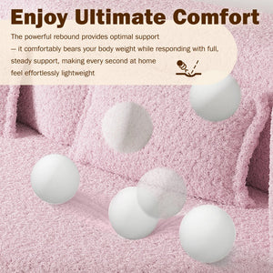 English Elm Modern Corduroy Floor Sofa Foldable Twin Sleeper Foam Filled for Compact Living Spaces Pink W1885P435358