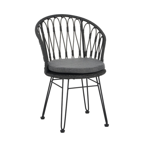 English Elm 7 Piece Outdoor Dining Set Acacia Wood Table Pe Rattan Chairs Patio Backyard N762S000014AAE