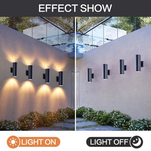 English Elm 12in Matte Black Aluminum Outdoor Wall Sconces up Down Lighting for Porch Patio Set of 4 W2312P416007