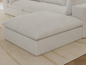 English Elm Cloud modular sofa with corduroy comfort, feather-filled deep seat, no assembly, versatile lounging options White W2824P324528