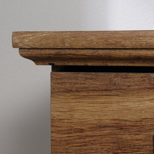 English Elm Dresser, Contemporary Brown Finish With Deep Drawers & Sleek Metal Handles For Modern Storage Solutions B356P402624