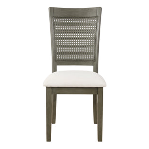 OSP Home Furnishings Walden Cane Back Dining Chair  - Set of 2 Linen / Antique Grey